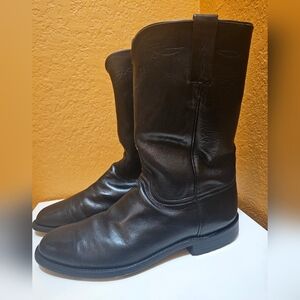 MEN'S LUCCHESE CLASSICS HANDMADE in USA BLACK  COWBOY BOOTS 8.5 D